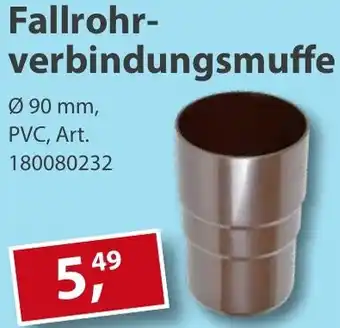 Sonderpreis Baumarkt Fallrohrverbindungsmuffe Angebot