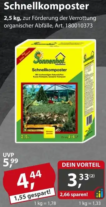 Sonderpreis Baumarkt Sonnenhof Schnellkomposter Angebot