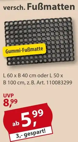 Sonderpreis Baumarkt Gummi-Fußmatte Angebot