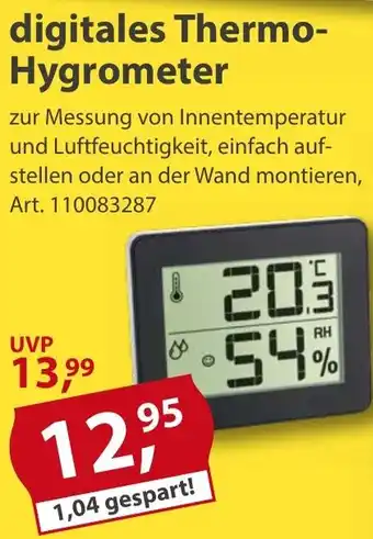 Sonderpreis Baumarkt digitales Thermo Hygrometer Angebot