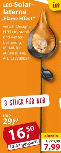 Sonderpreis Baumarkt LED-Solarlaterne ,,Flame Effect" Angebot