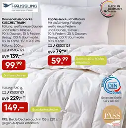 Galeria HÄUSSLING Dauneneinziehdecke KUSCHELTRAUM Angebot
