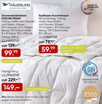 Galeria HÄUSSLING Dauneneinziehdecke KUSCHELTRAUM Angebot
