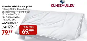 Galeria KÜNSEMÜLLER Kamelhaar-Leicht-Steppbett Angebot