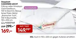 Galeria KÜNSEMÜLLER Steppbett CASHMERE LEICHT Angebot