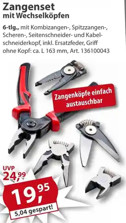 Sonderpreis Baumarkt Zangenset mit Wechselköpfen Angebot