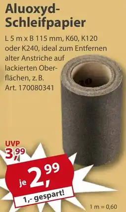 Sonderpreis Baumarkt Aluoxyd Schleifpapier Angebot