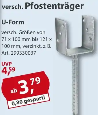 Sonderpreis Baumarkt Pfostenträger U-Form Angebot