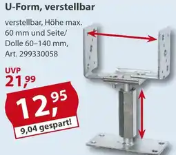 Sonderpreis Baumarkt Pfostenträger U-Form, verstellbar Angebot
