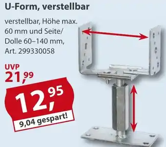 Sonderpreis Baumarkt Pfostenträger U-Form, verstellbar Angebot