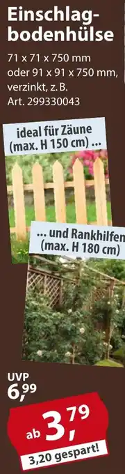 Sonderpreis Baumarkt Einschlagbodenhülse Angebot