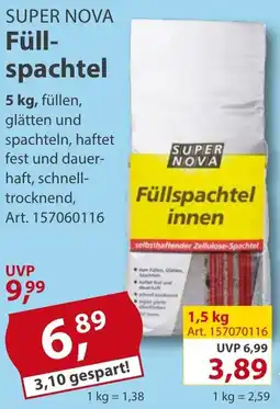 Sonderpreis Baumarkt SUPER NOVA Füllspachtel Angebot