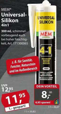 Sonderpreis Baumarkt MEM Universal Silikon 4in1 Angebot