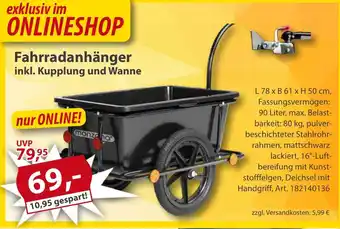 Sonderpreis Baumarkt Fahrradanhänger Angebot