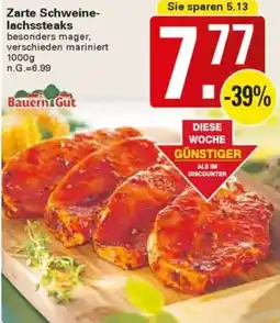 WEZ Bauern Gut Zarte Schweinelachssteaks Angebot