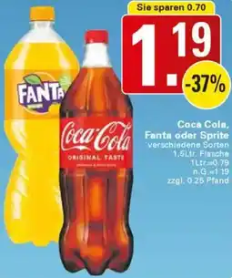 WEZ Coca Cola, Fanta oder Sprite Angebot