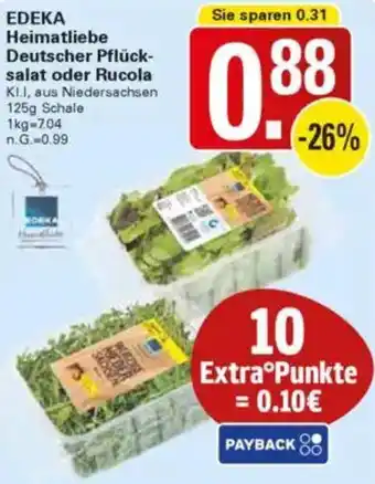 WEZ EDEKA Heimatliebe Deutscher Pflücksalat oder Rucola Angebot
