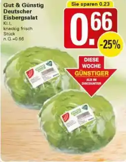 WEZ Gut & Günstig Deutscher Eisbergsalat Angebot