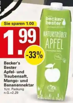 WEZ Becker's Bester Apfel- und Traubensaft, Mango- und Bananennektar Angebot