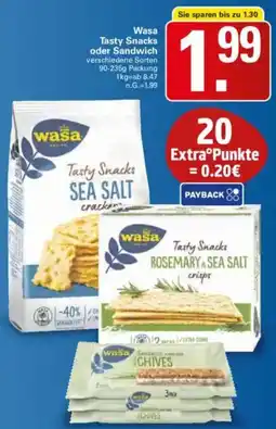 WEZ Wasa Tasty Snacks oder Sandwich Angebot