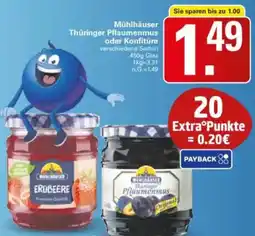 WEZ Mühlhäuser Thüringer Pflaumenmus oder Konfitüre Angebot