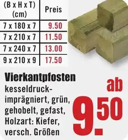 B1 Discount Baumarkt Vierkantpfosten Angebot
