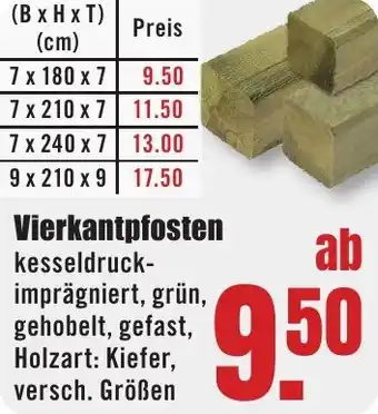B1 Discount Baumarkt Vierkantpfosten Angebot