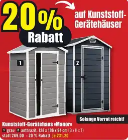 B1 Discount Baumarkt Kunststoff-Gerätehaus Manor Angebot