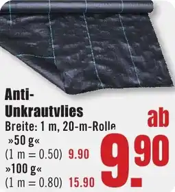 B1 Discount Baumarkt Anti-Unkrautvlies Angebot