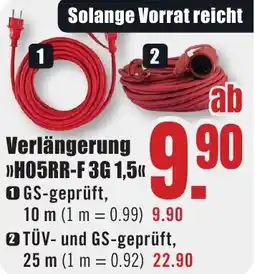 B1 Discount Baumarkt Verlängerung H05RR-F 3G 1,5 Angebot