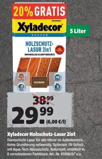 Hagebau Xyladecor Holzschutz Lasur 2in1 Angebot