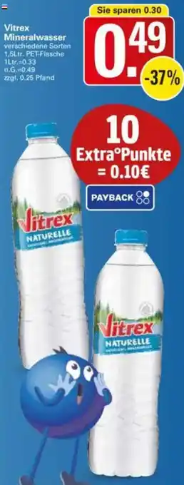 WEZ Vitrex Mineralwasser Angebot