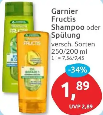 Budni Garnier Fructis Shampoo oder Spülung Angebot