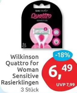 Budni Wilkinson Quattro for Woman Sensitive Rasierklingen Angebot