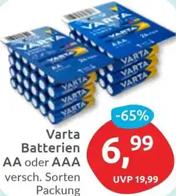Budni Varta Batterien AA oder AAA Angebot