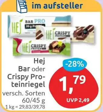 Budni Hej Bar oder Crispy Proteinriegel Angebot