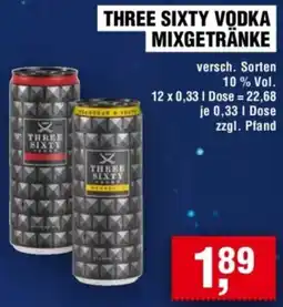 Handelshof Three sixty vodka mixgetränke Angebot