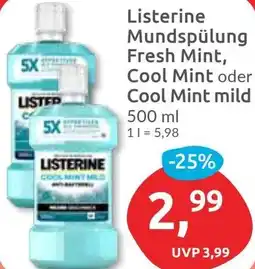 Budni Listerine Mundspülung Fresh Mint, Cool Mint oder Cool Mint mild Angebot