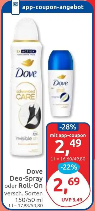 Budni Dove Deo-Spray oder Roll-On Angebot