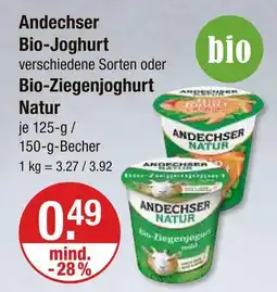 V Markt Andechser bio-joghurt verschiedene sorten Angebot