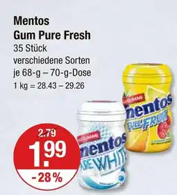 V Markt Mentos gum pure fresh Angebot