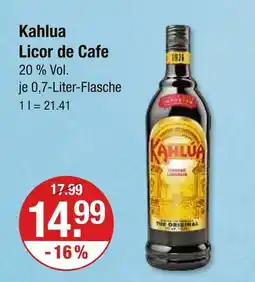 V Markt Kahlua licor de cafe Angebot