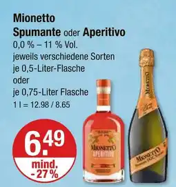 V Markt Mionetto spumante oder aperitivo Angebot