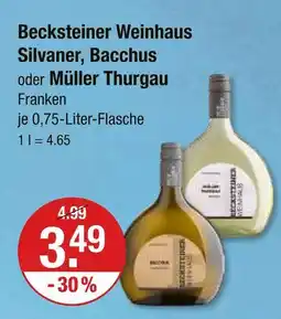 V Markt Becksteiner weinhaus silvaner, bacchus oder müller thurgau Angebot