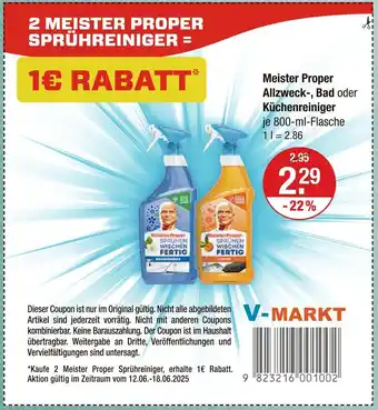V Markt Meister proper allzweckreiniger Angebot