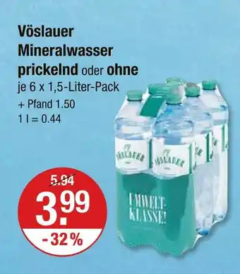 V Markt Vöslauer mineralwasser prickelnd Angebot