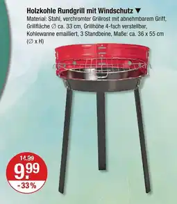 V Markt Holzkohle rundgrill mit windschutz Angebot