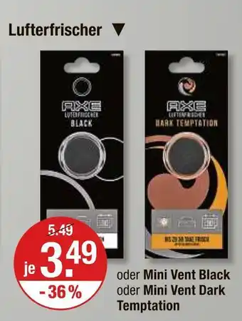 V Markt Axe mini vent black Angebot