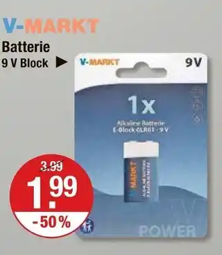 V Markt V-markt batterie 9 v block Angebot