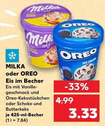 Kaufland Milka milka oder oreo eis im becher Angebot